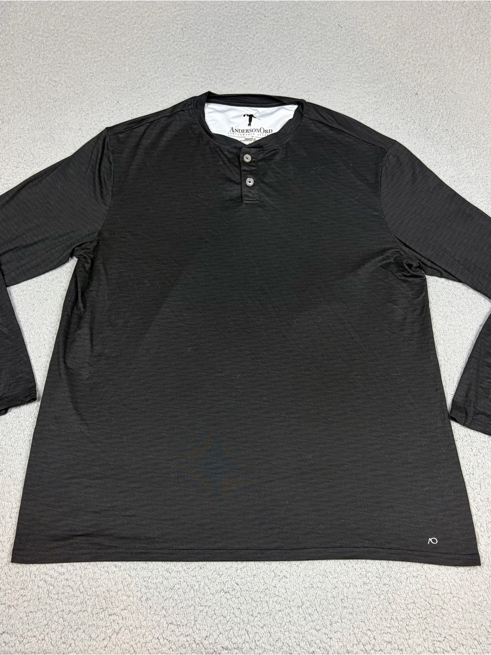 Anderson Ord Henley Shirt Men’s Large Black Long-Sleeve Performance Stretch Golf